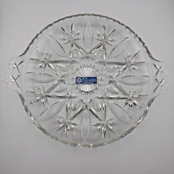 Anchor Hocking Other - Vintage Anchor Hocking Cross & Olive Glass Platter w/ Handles | Wedding Decor